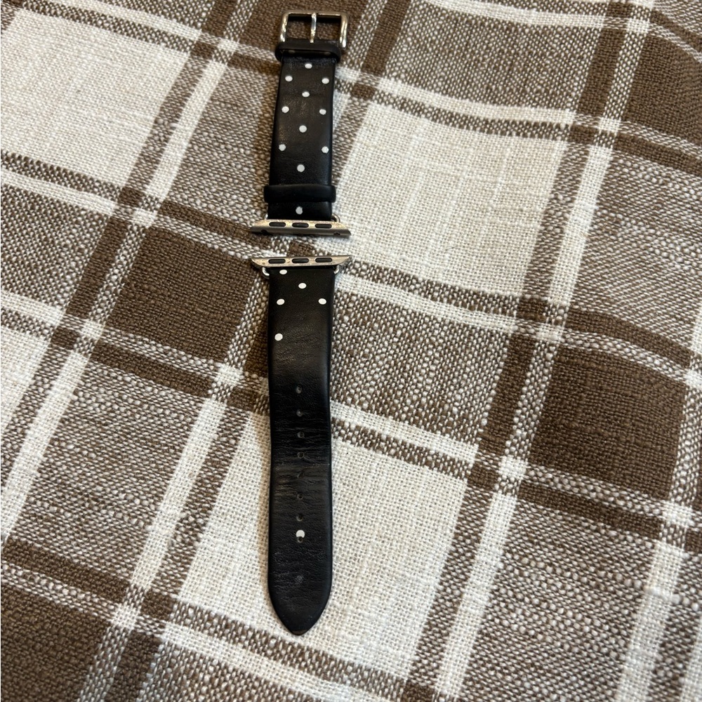Black Leather apple Watch Strap Kate spade
